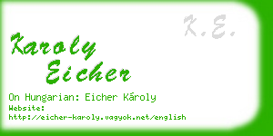 karoly eicher business card